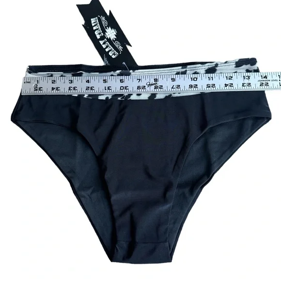 CRAZY TRAIN Cattle Boss Swimsuit Bottom NWT Western Cowprint Black Size Small - Picture 2 of 3
